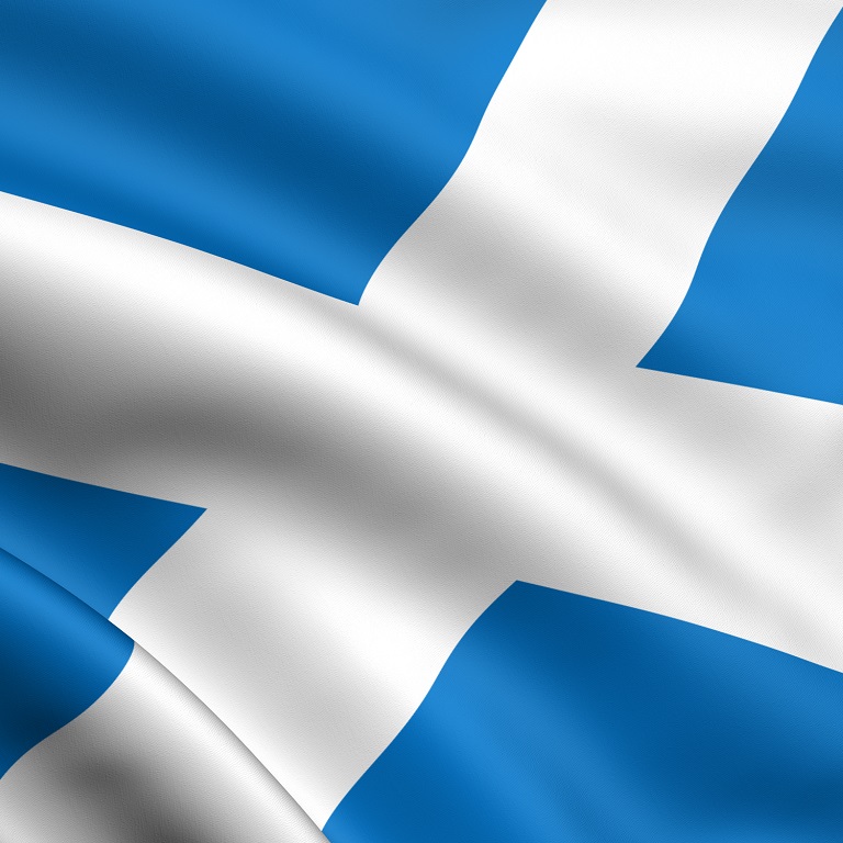 Close-up of the flag Of Scotland