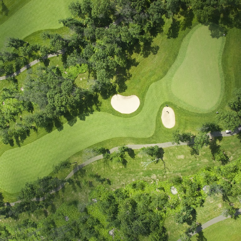 Aerial view of golf course